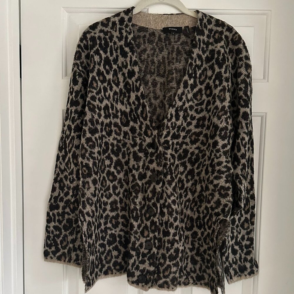 Theory Leopard knit Cardigan - small